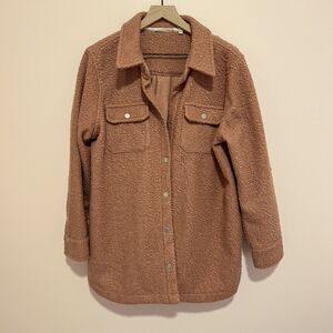 Soft Surroundings Campera Mauve Oversized Shirt Jacket Shacket Womens Large